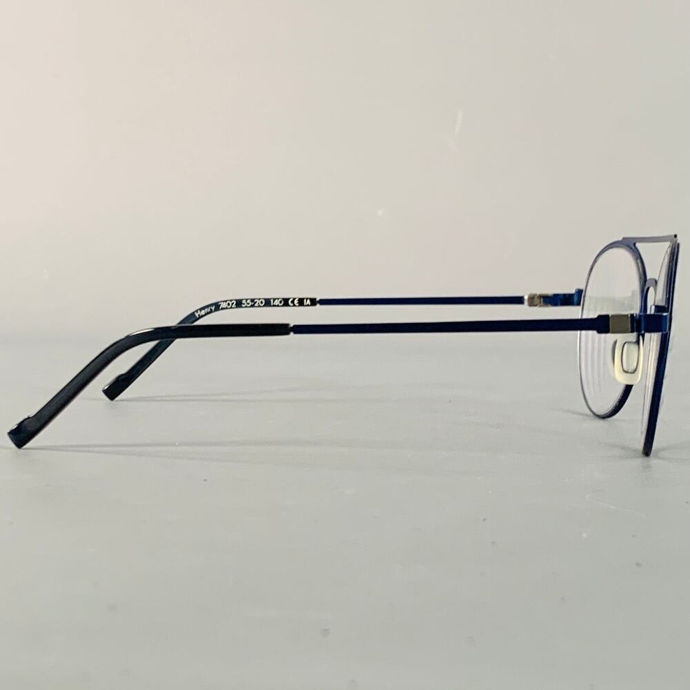 DE STIJL Henry Blue Metal Aviator Frames Eyewear
